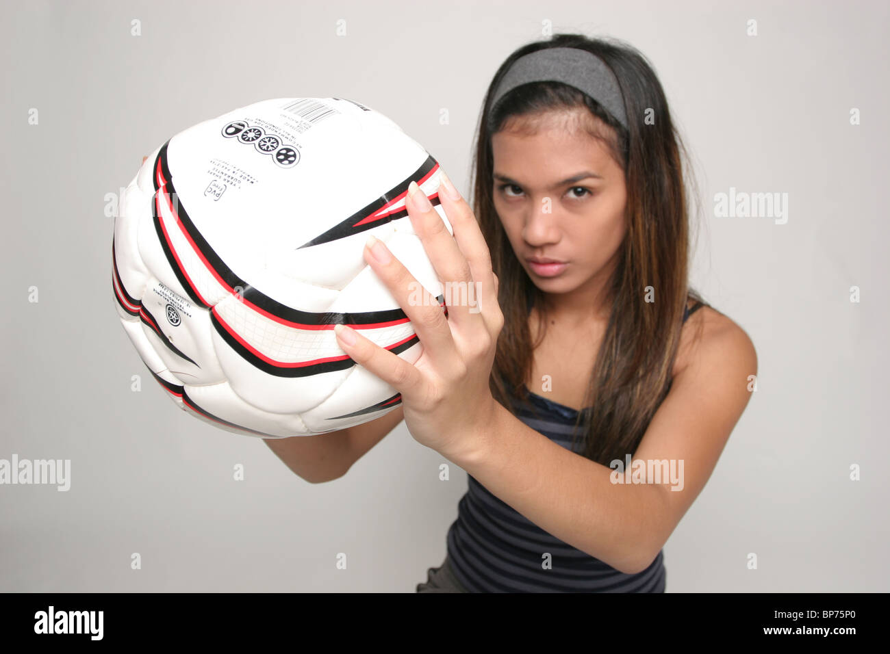 football girl in white background Stock Photo