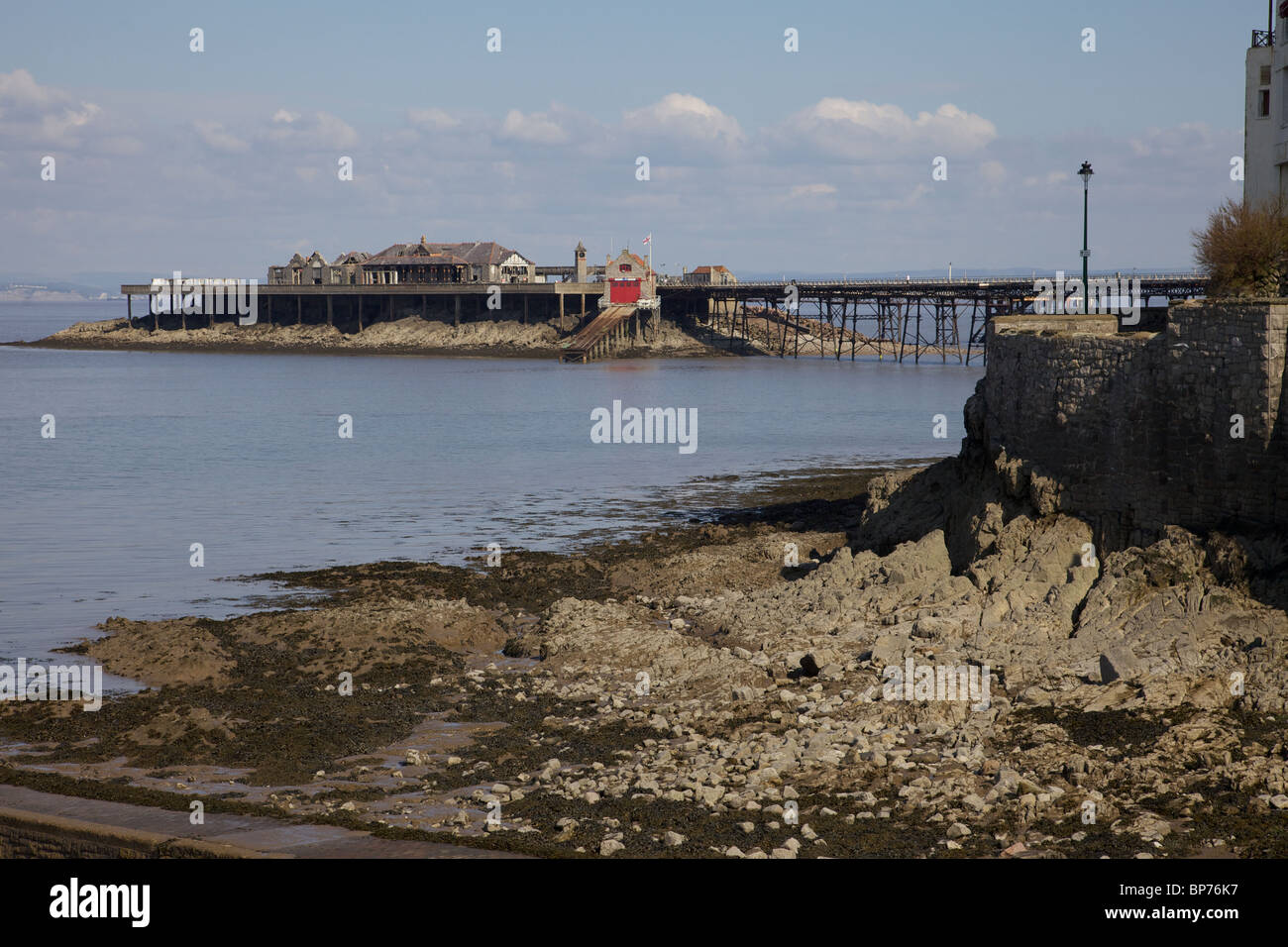 The old derelict pier and life boat station in Weston Super Mare ...