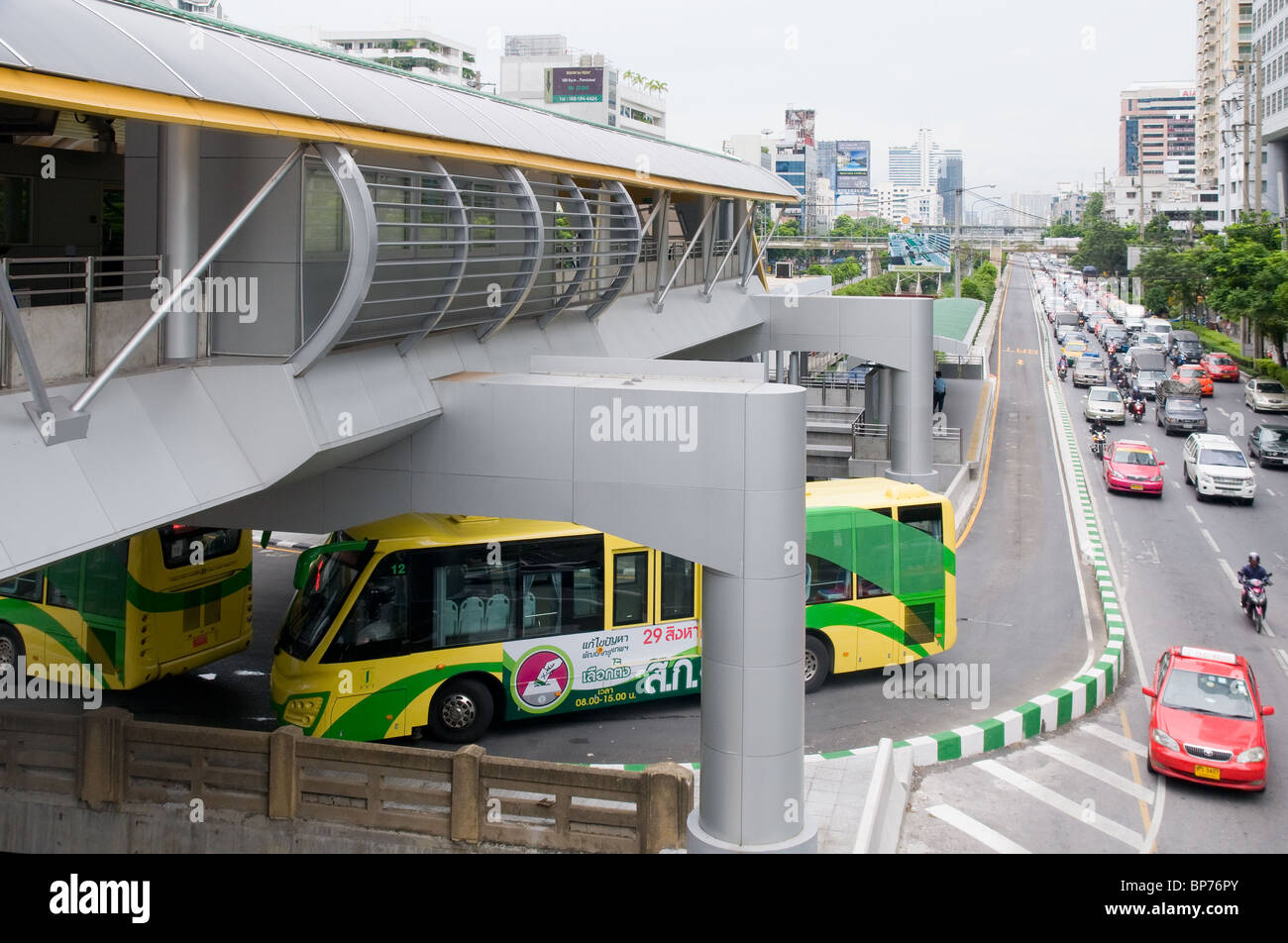 The BRT, Bus Rapid Transit, bus system in Bangkok Stock Photo
