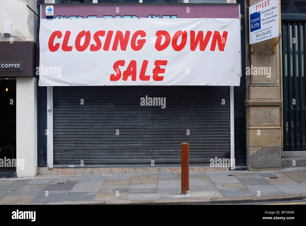 Shop in Bold Street in Liverpool closed after it's closing down sale