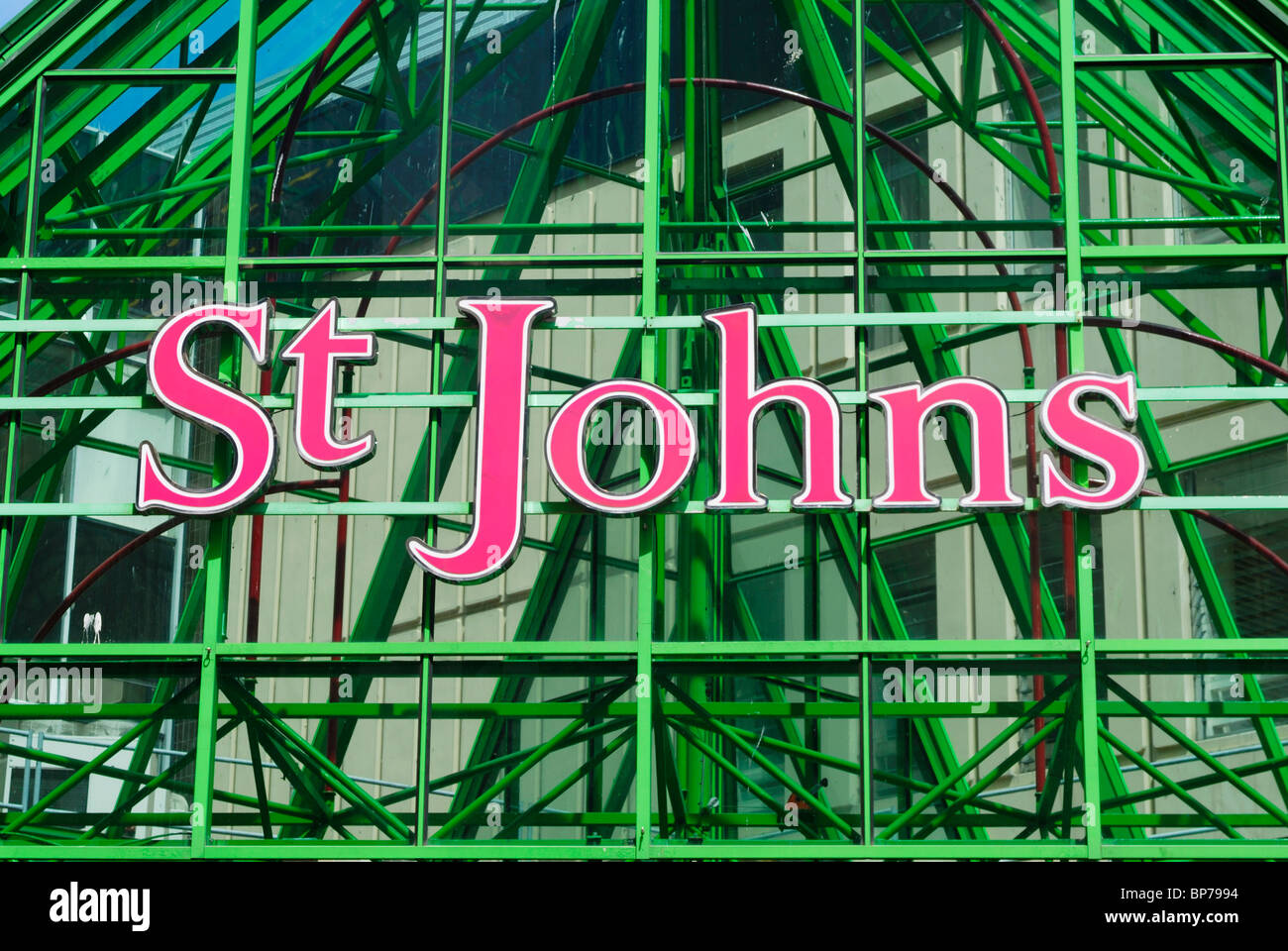 St Johns shopping precinct and market in Liverpool City Centre Stock