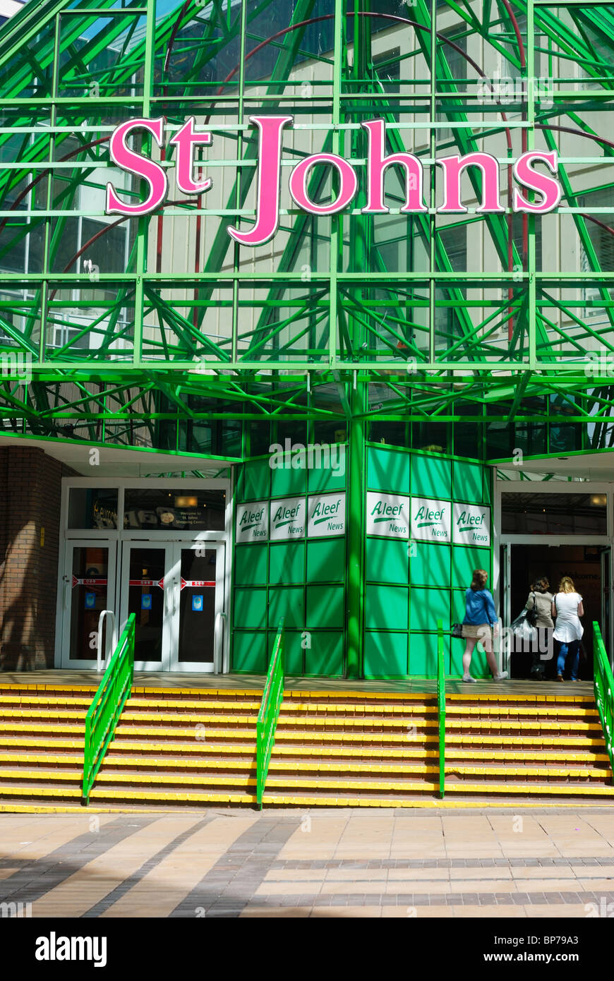 St Johns shopping precinct and market in Liverpool City Centre Stock