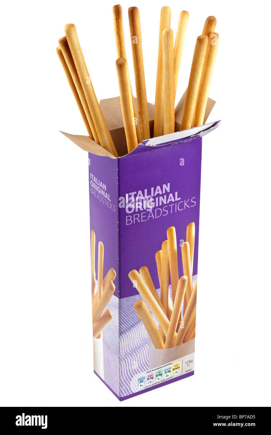 Box of Italian Breadsticks Stock Photo Alamy
