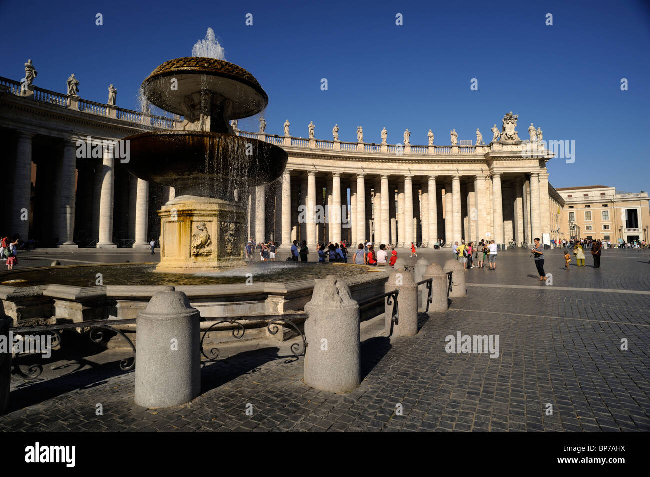 Italy, Rome, St Peter's square, fountain and colonnade Stock Photo