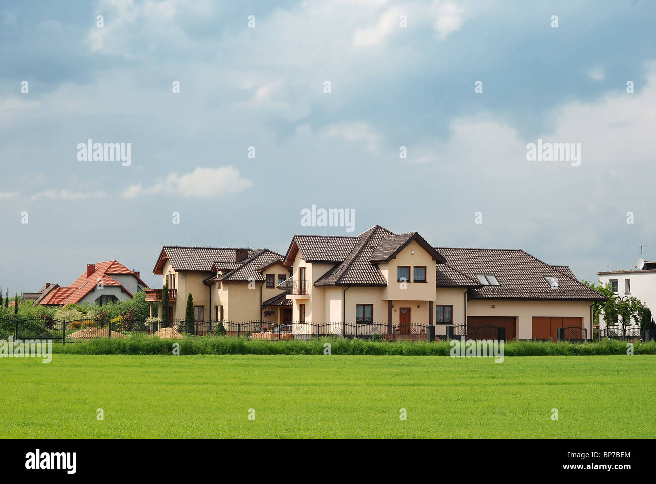 Modern Suburban Homes In Poland Stock Photo Alamy