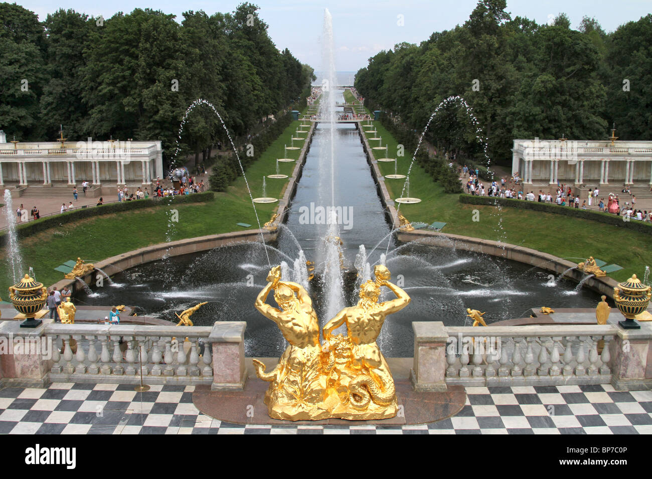 Peterhof Palace and Garden in St. Petersburg, Russia Stock Photo