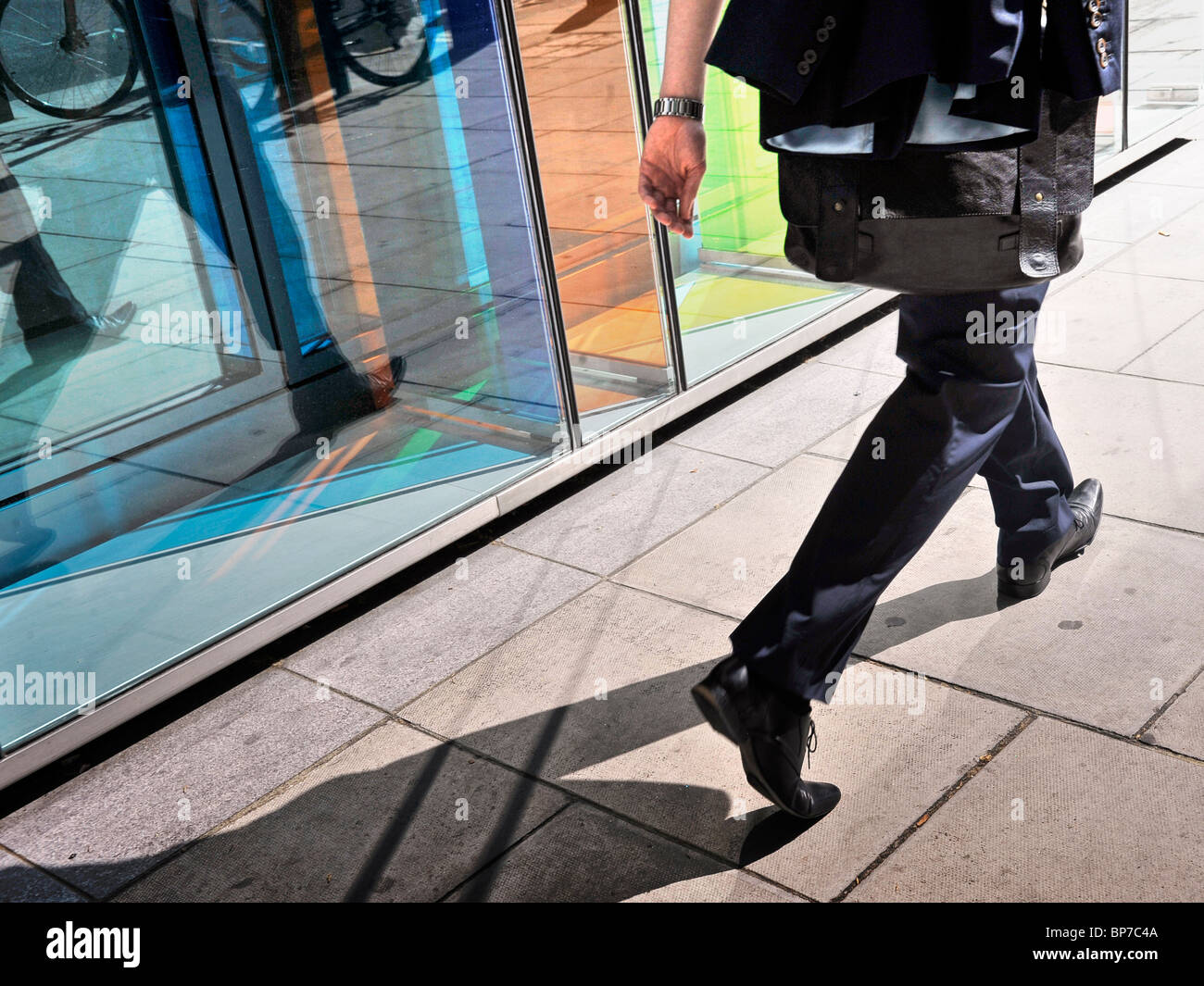 man walking home office westminster london Stock Photo Alamy