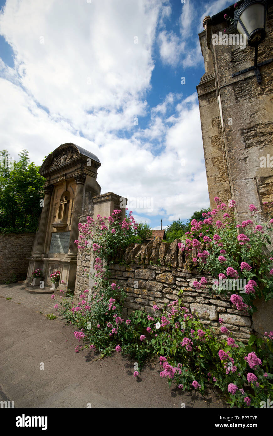 Lacock Wiltshire UK National Trust Village West Street War Memorial Stock Photo