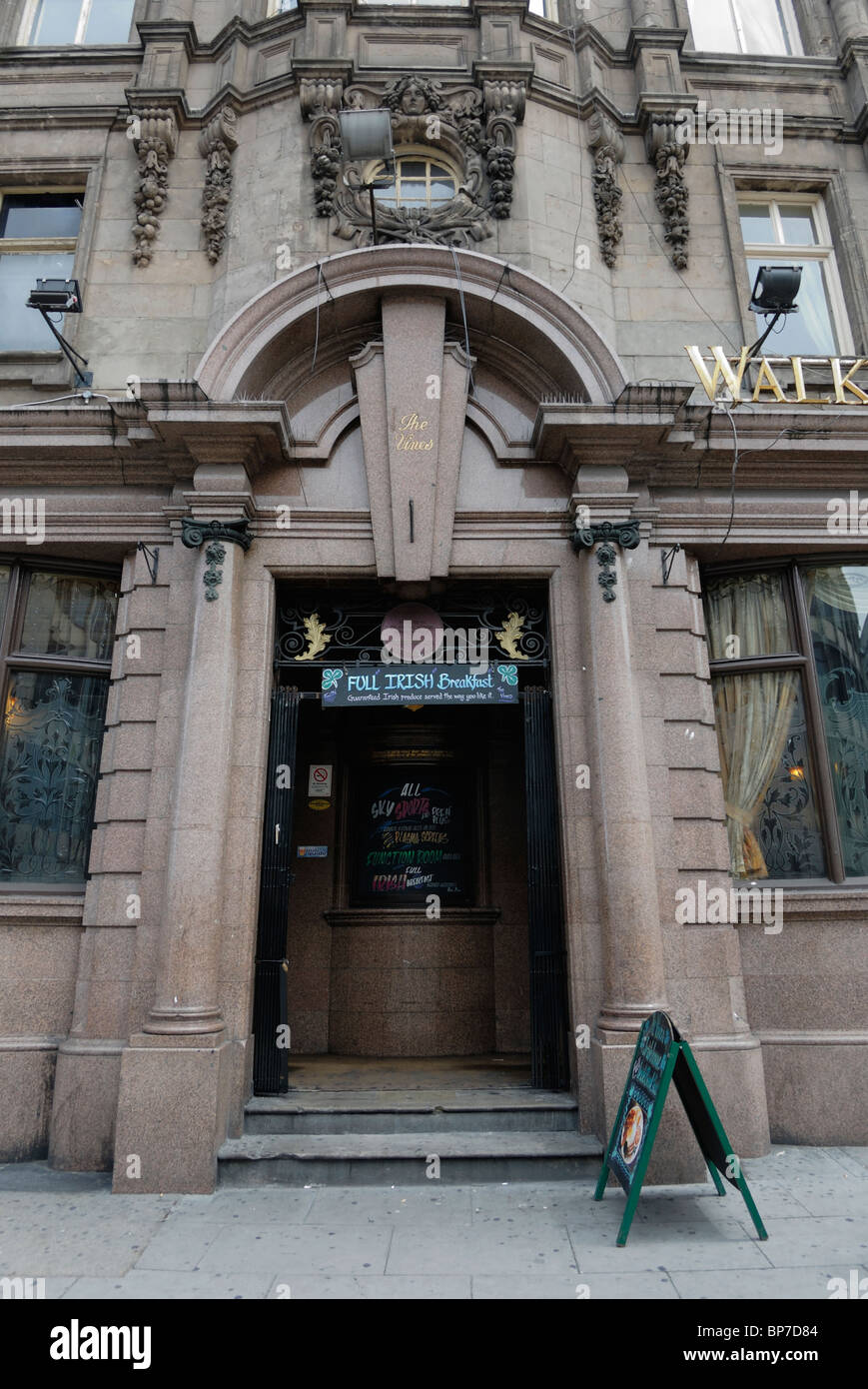 The Vines pub entrance on Lime Street in Liverpool opened by Albert