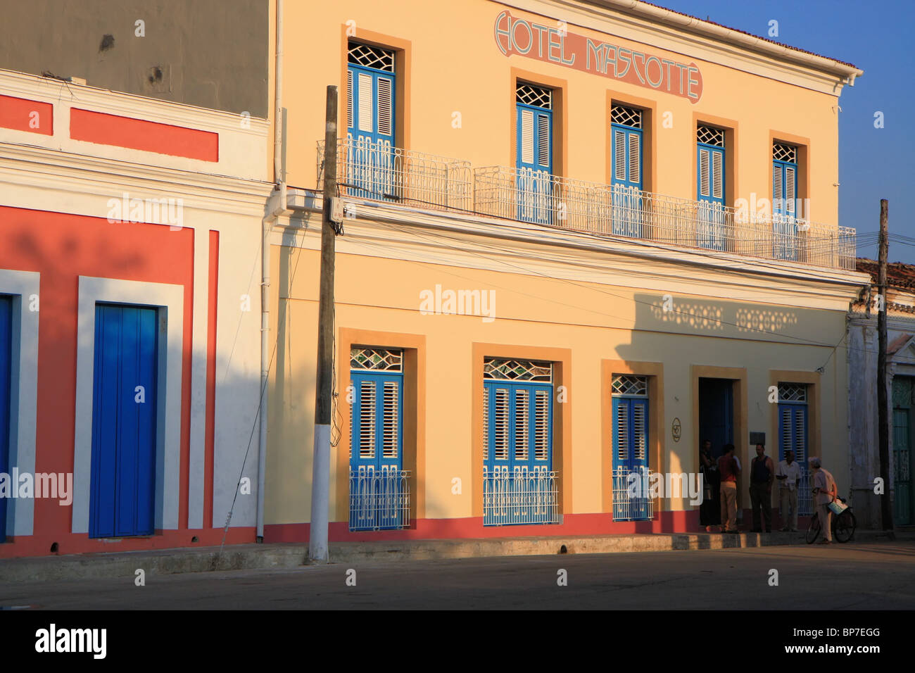 A street, Remedios, Cuba Stock Photo