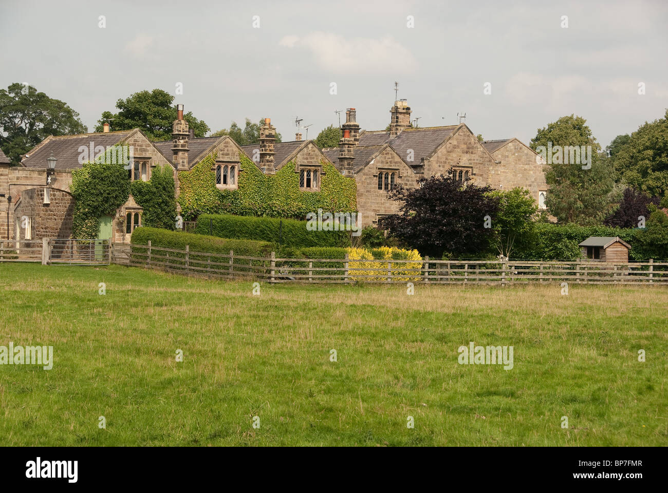 Row of houses in Ripley, Yorkshire Stock Photo Alamy