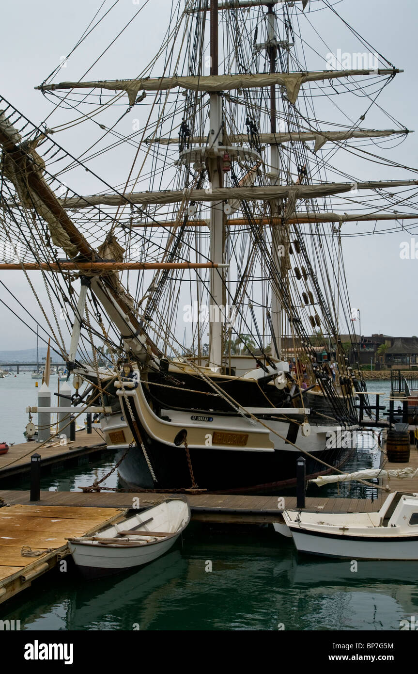 The Pilgrim, tall ship docked at Dana Point Harbor, Dana Point, Orange