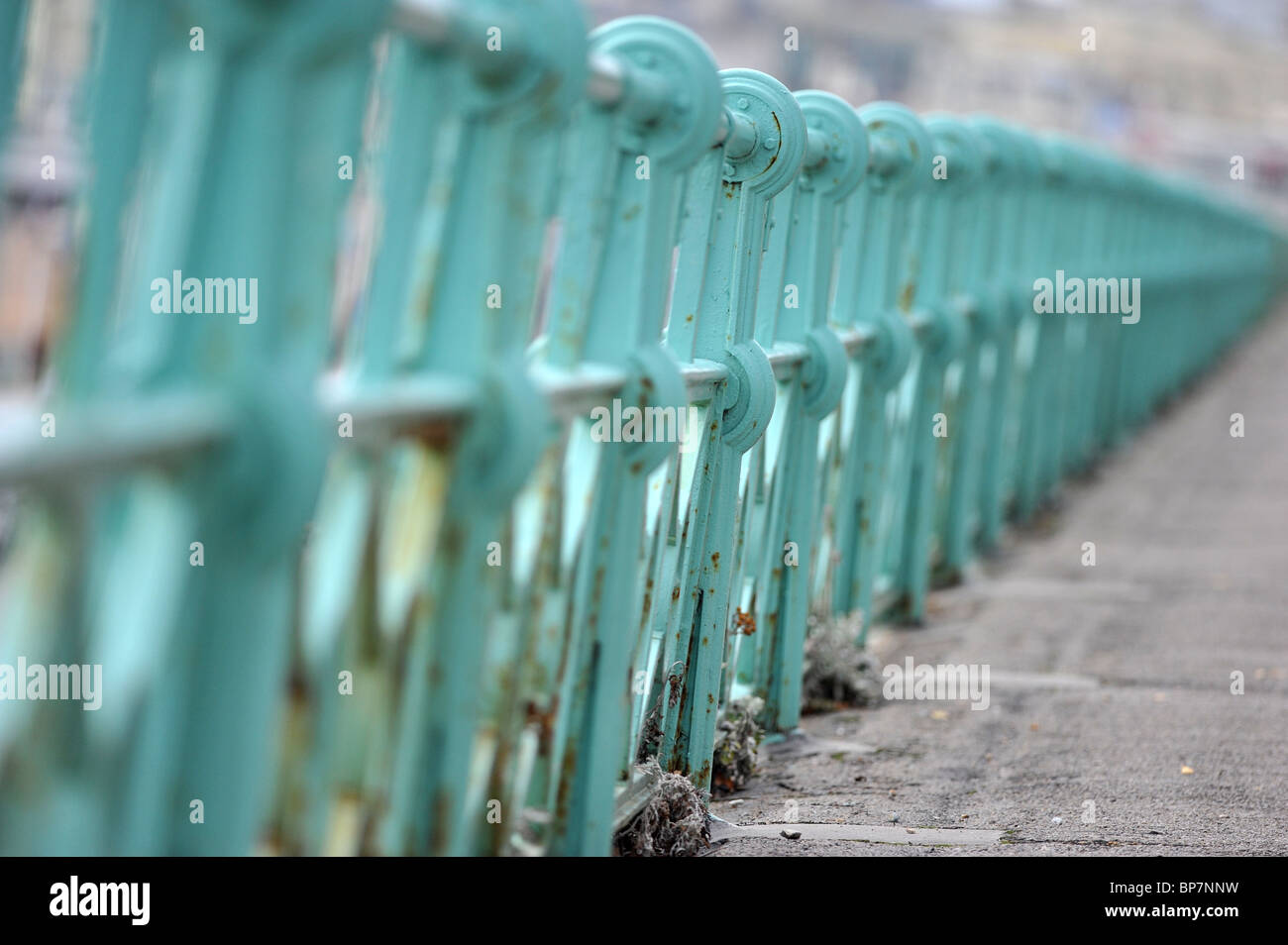 Victorian iron railings on madiera drive, Brighton, Sussex, UK Stock Photo