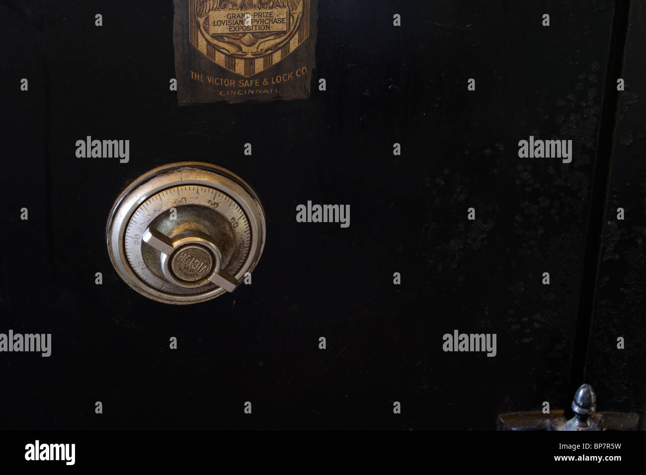 Old fashion safe in railroad office Stock Photo Alamy