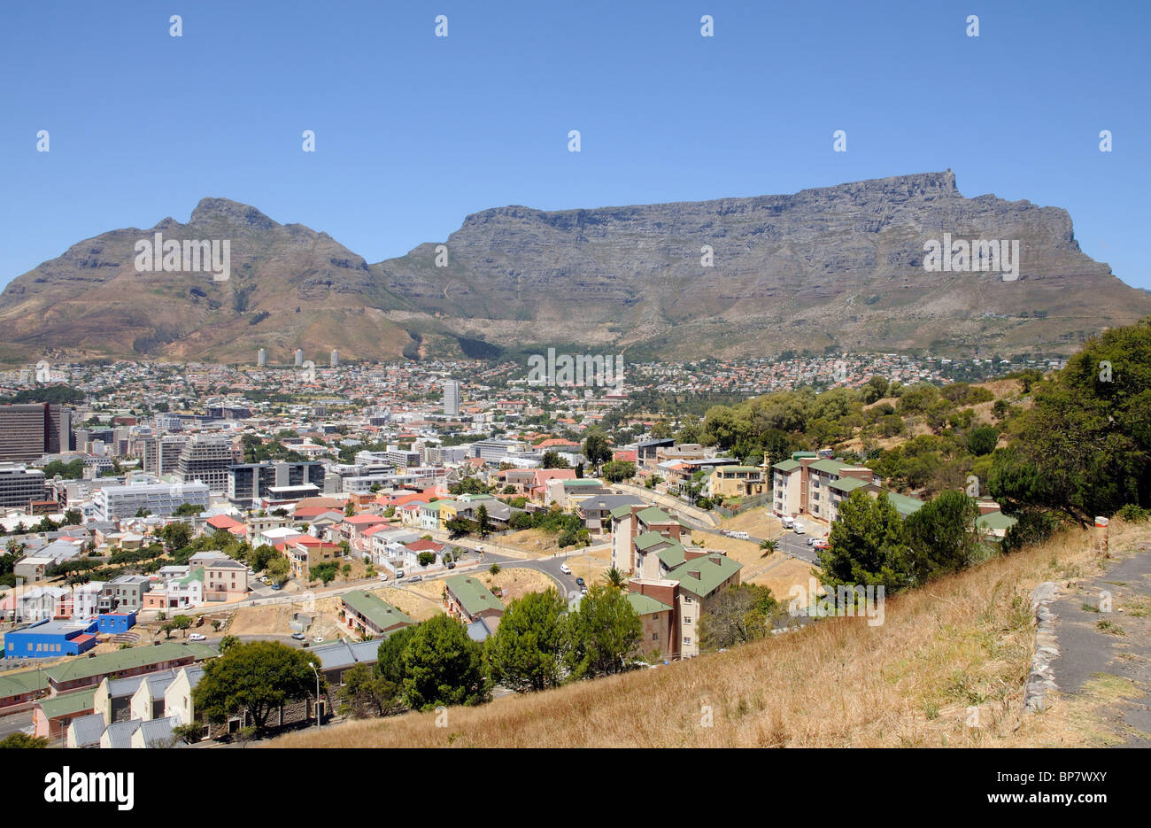 Table Mountain with Devil's Peak and Cape Town city centre South Africa ...