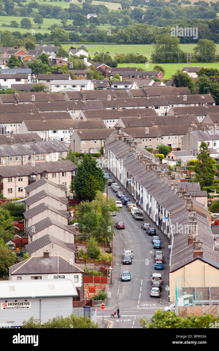 Houses on the outskirts of Clitheroe, Lancashire, UK, looking towards