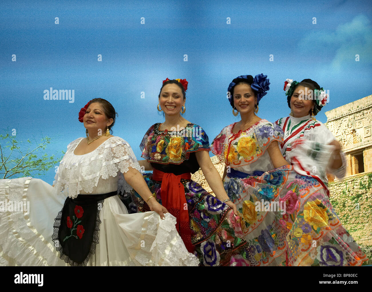 A group of dancers at the stand of Mexico at the ITB Berlin, Germany Stock Photo