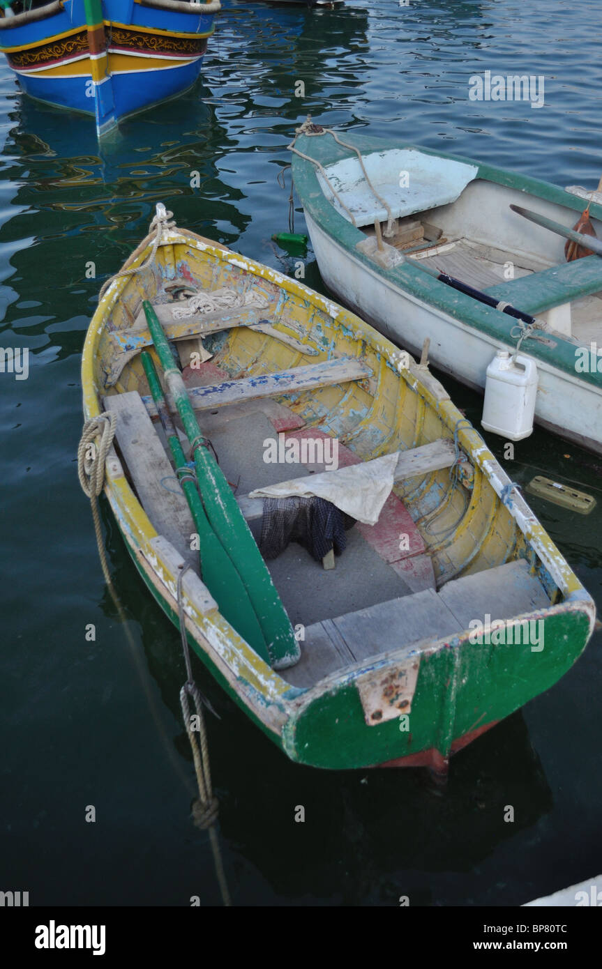 malta rowing boat yacht tenders Stock Photo Alamy