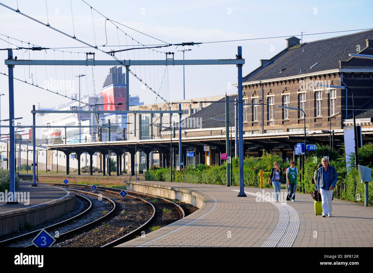 Hook of Holland, Netherlands. Hoek van Holland Haven (harbour) Railway station. Platform with