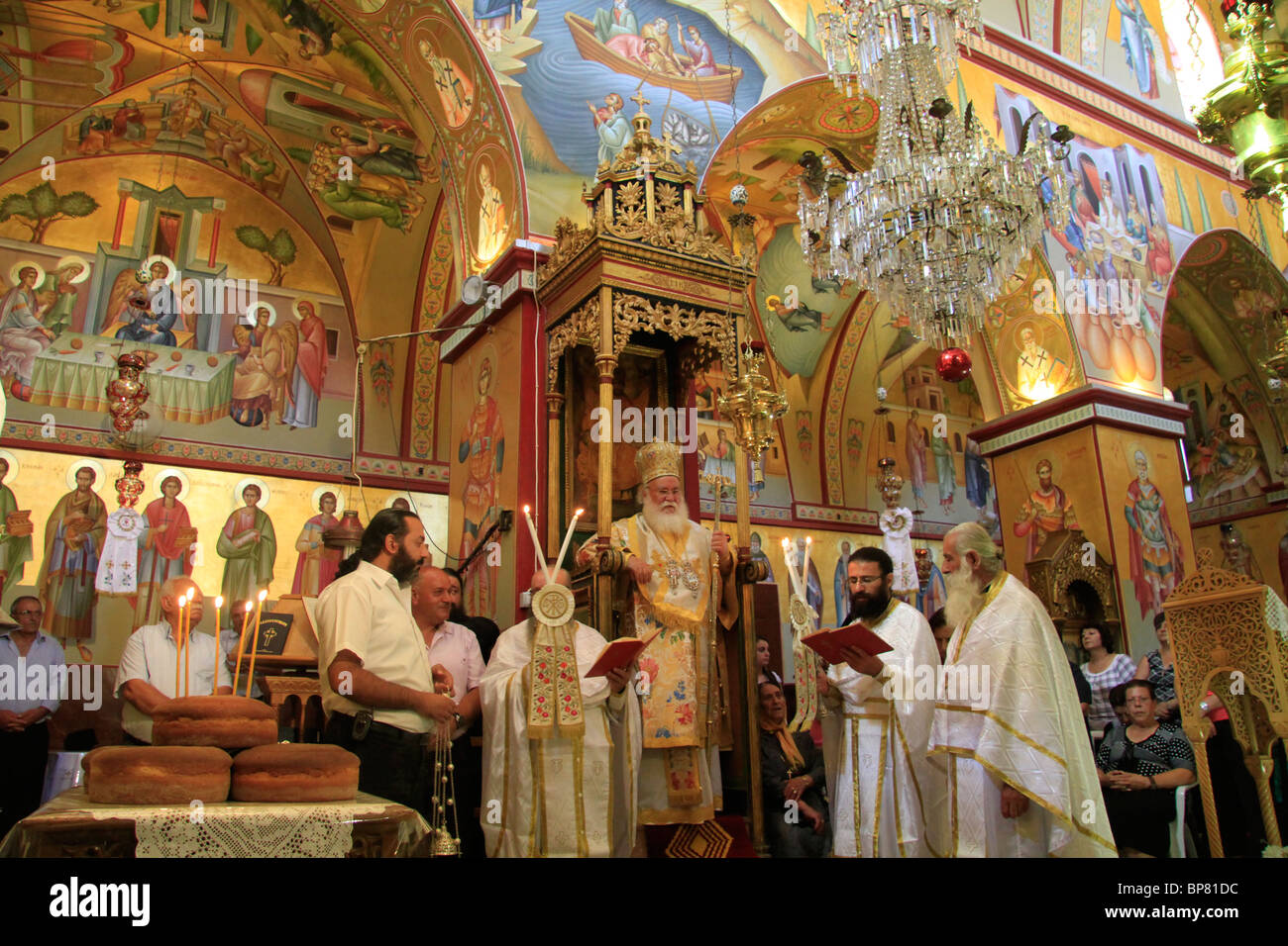 Israel, Mount Tabor, Transfiguration Day ceremony at St. Elias Greek ...