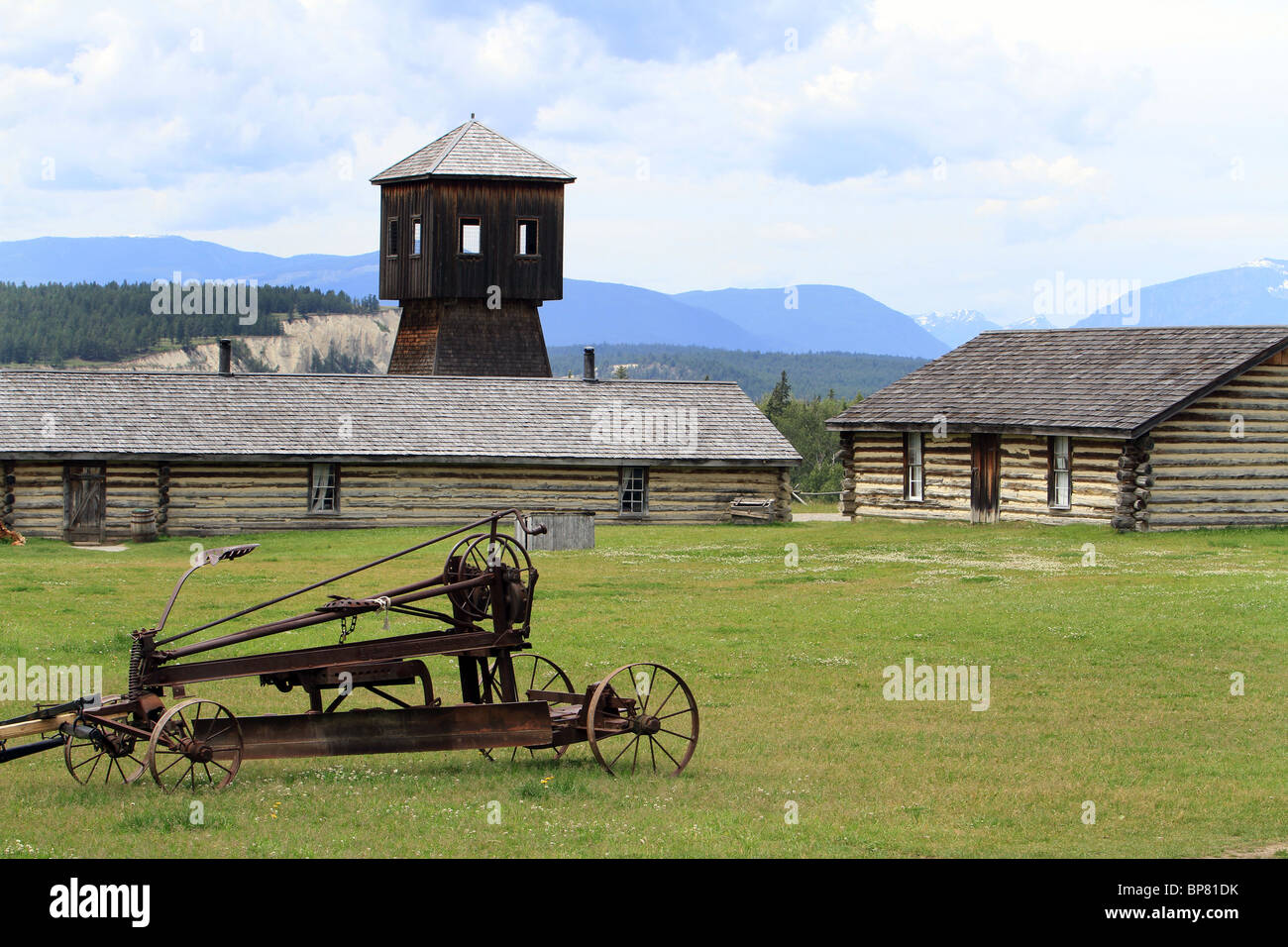 Fort Steele historic town in British Columbia. Old wooden water tower