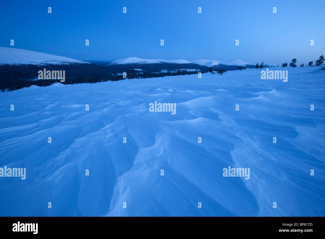 Mountains in landscape, Ylläs, Lapland, Finland Stock Photo