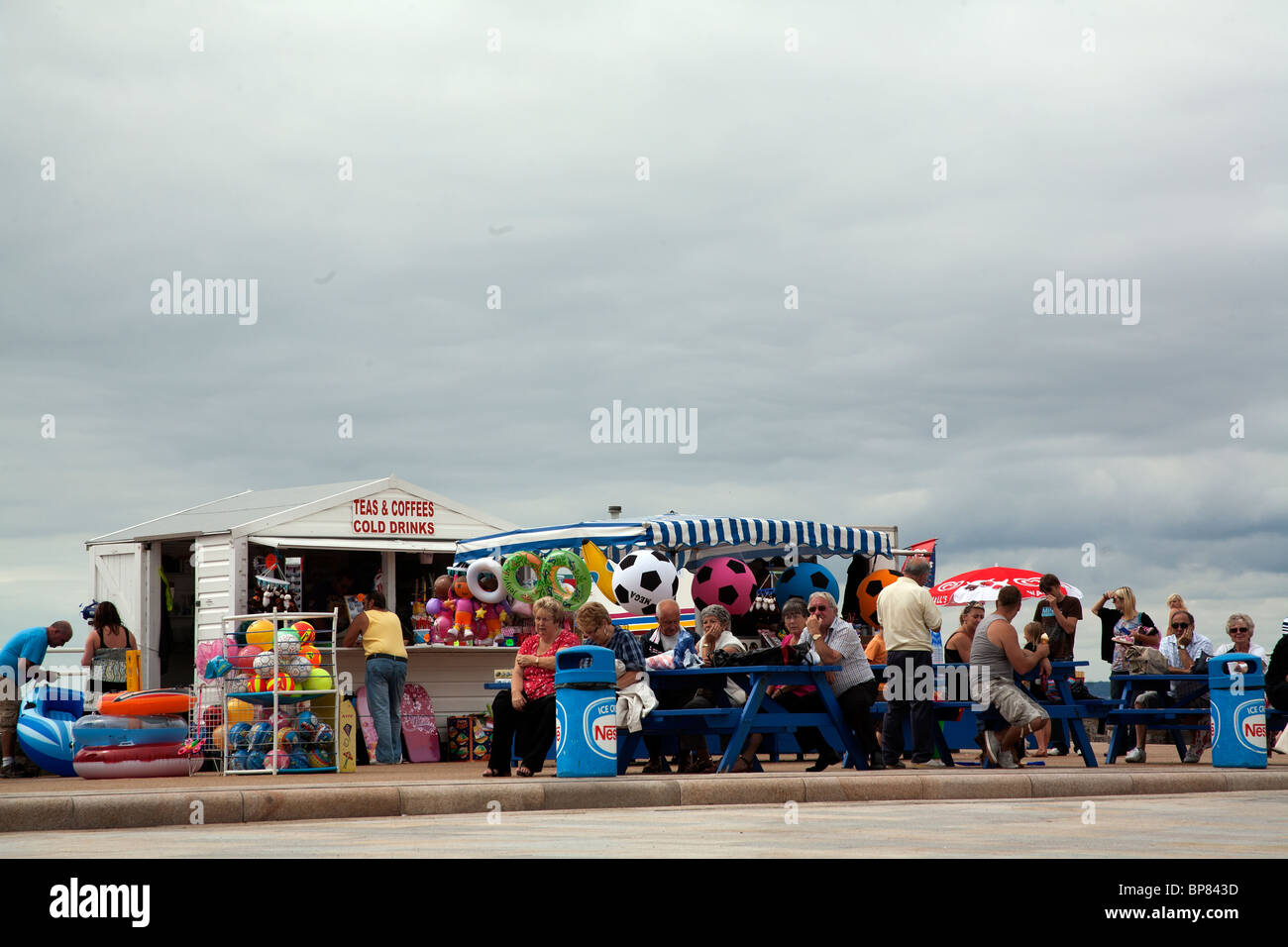 Souvenier shop and cafe on Weston Sea Front Weston Super Mare, Somerset UK Stock Photo