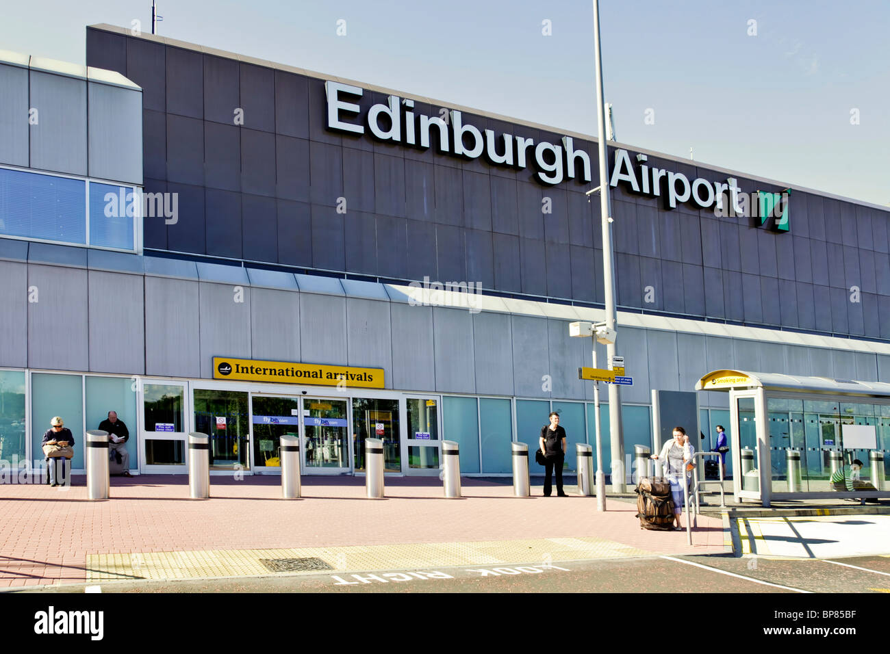 Main door from the International arrivals area of Edinburgh Airport, Scotland, UK, Great Britain. Stock Photo