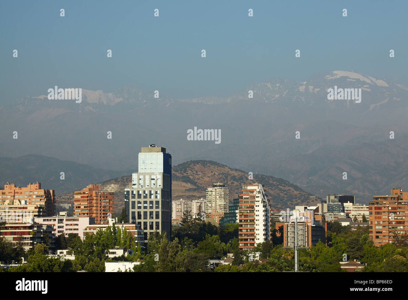 Vitacura and Andes Mountains, Santiago, Chile, South America Stock Photo
