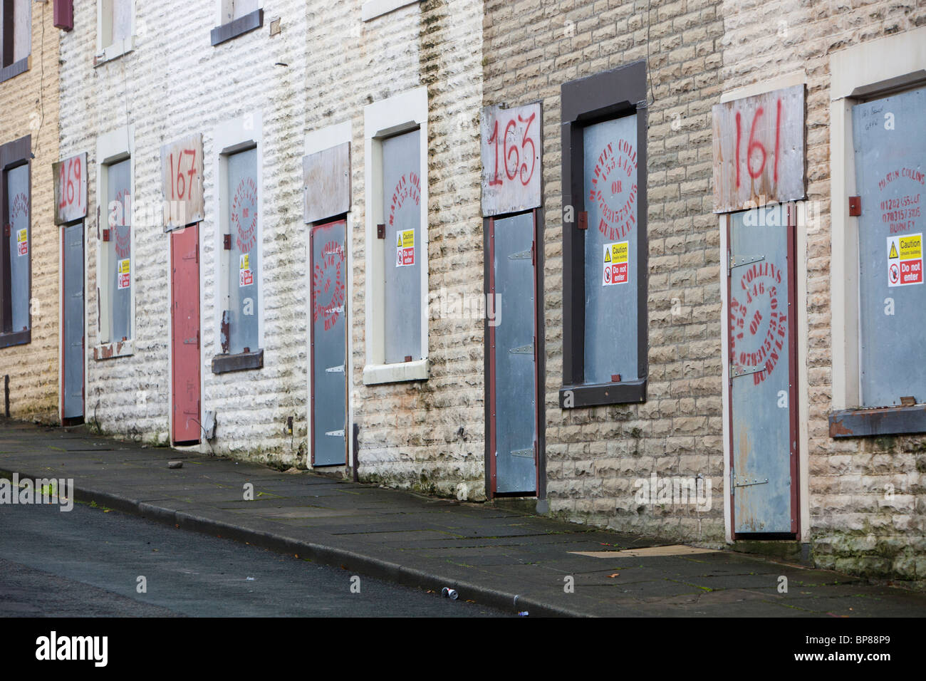 Boarded up derelict houses in Burnley, Lancashire, UK Stock Photo Alamy