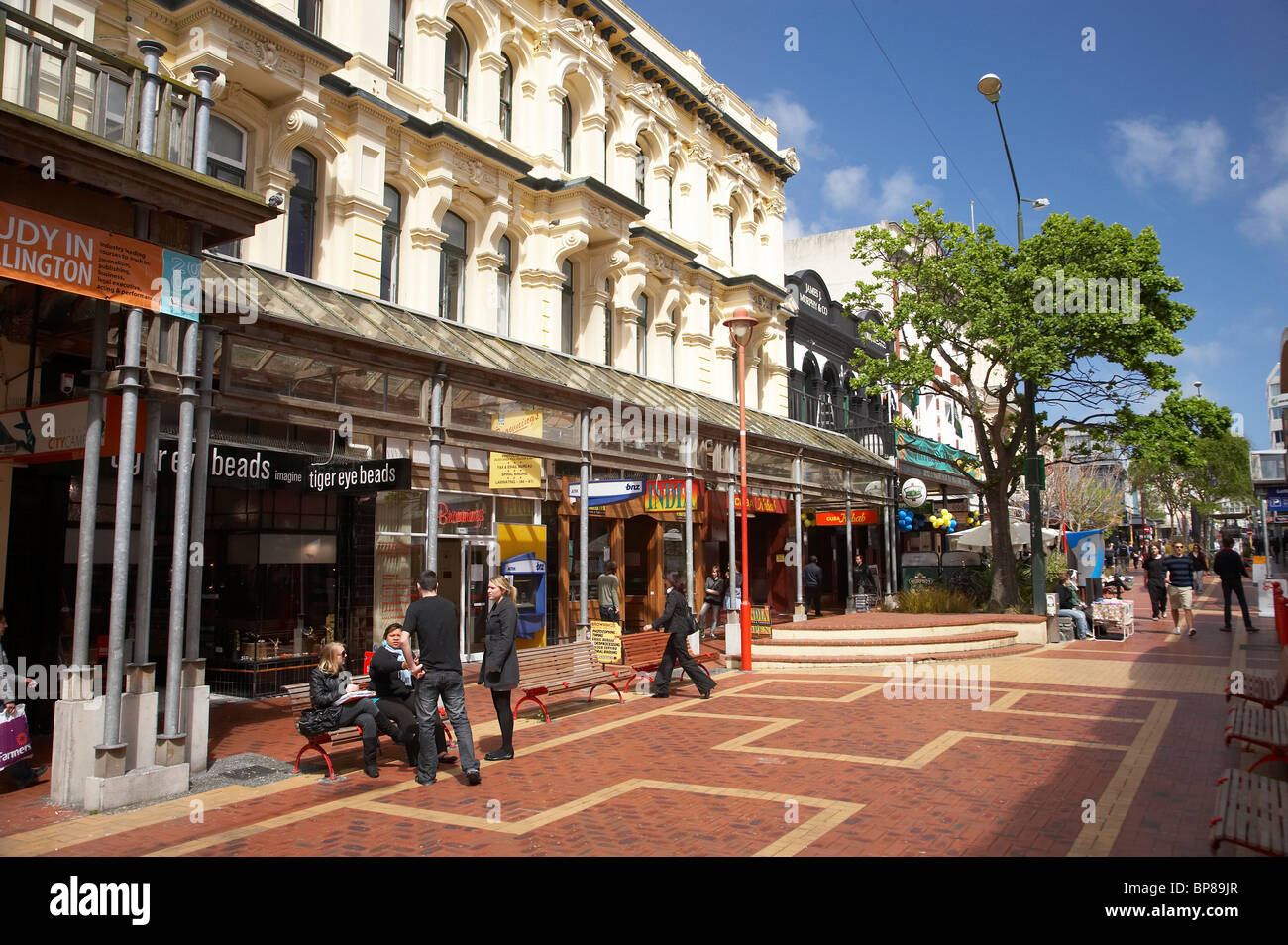 Cuba Street Mall, Wellington, North Island, New Zealand Stock Photo