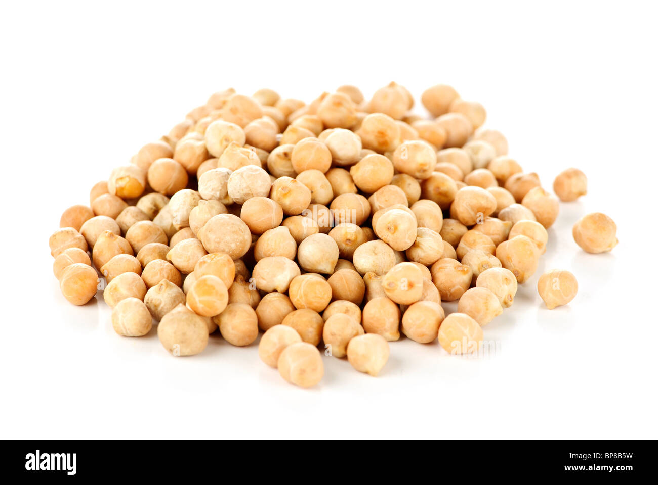 Dry raw organic chickpeas isolated on white background Stock Photo