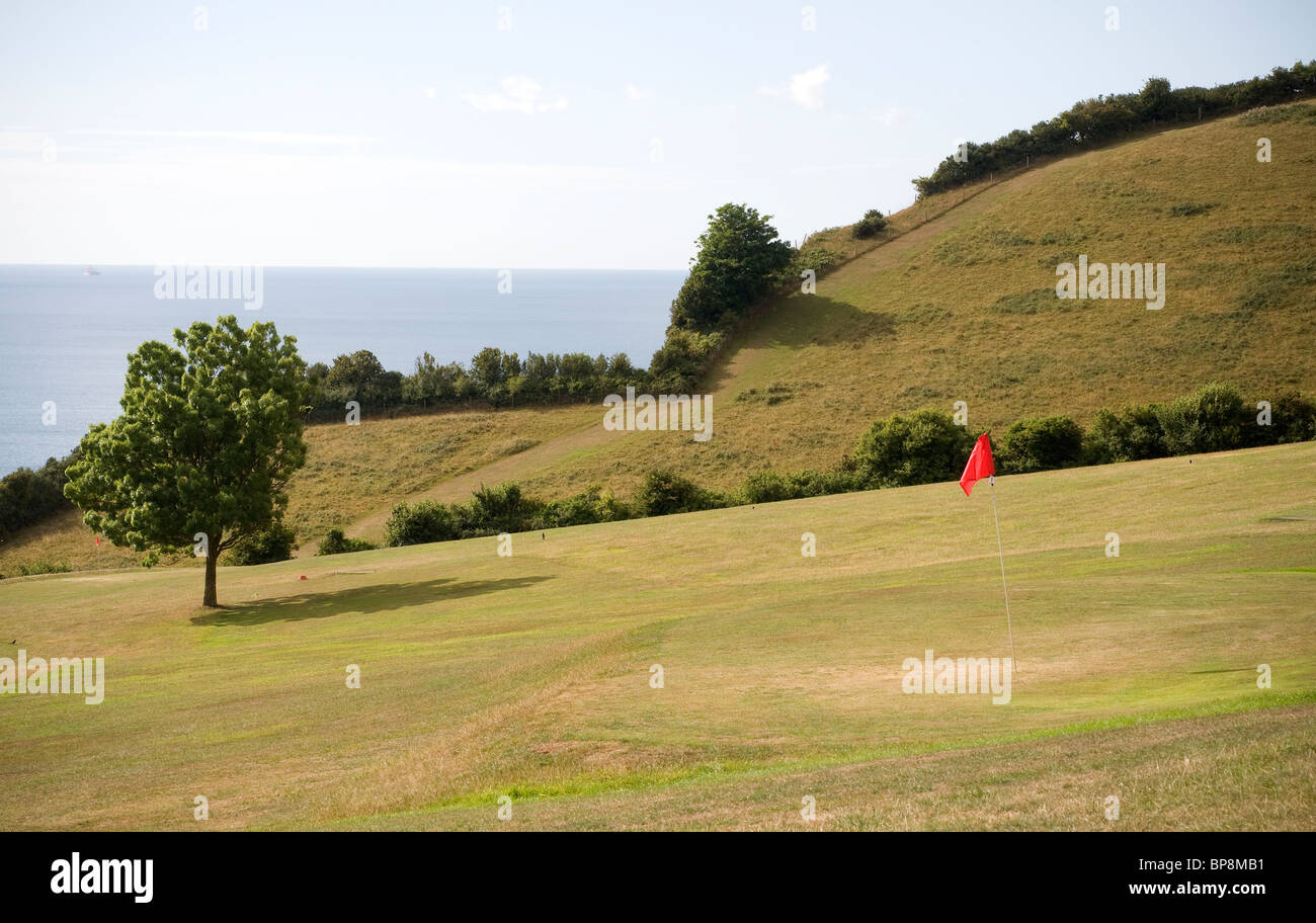 Pitch and putt golf course at Shaldon,Devon,South West Coast Path Stock