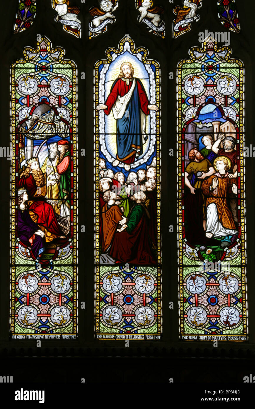 Stained glass window in church Stock Photo Alamy