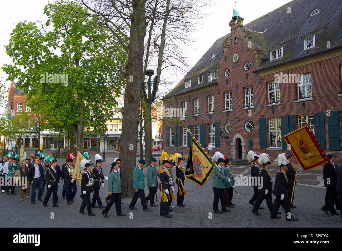 Pilgrims in Kevelaer, spring, Niederrhein, North Rhine-Westphalia, Germany, Europe Stock Photo