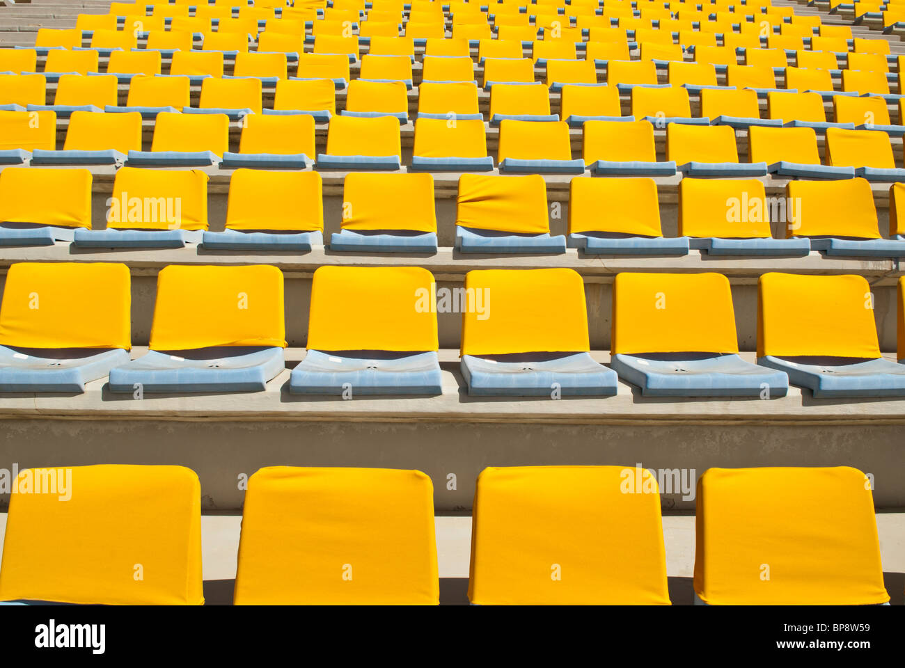 Yellow seats in sports city stadium Beirut Lebanon Stock Photo Alamy