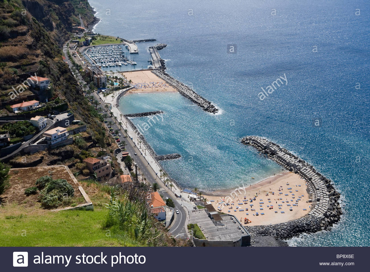 View of Calheta Beach and Marina from Casa das Mudas Arts ...