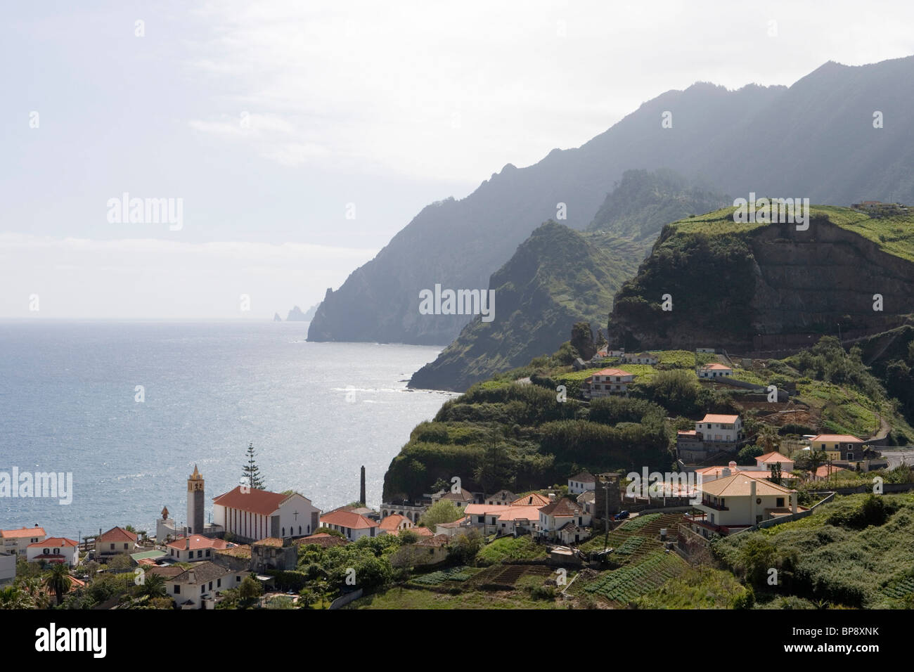 Town and Coastline, Porto da Cruz, Madeira, Portugal Stock Photo - Alamy