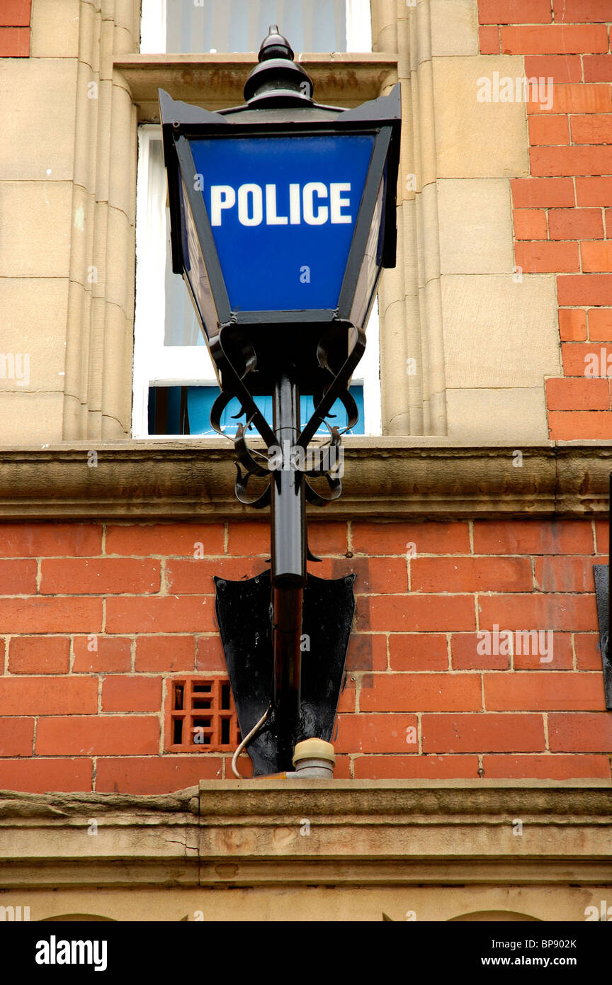 British Police Station Traditional Blue Lamp Sign Stock Photo - Alamy