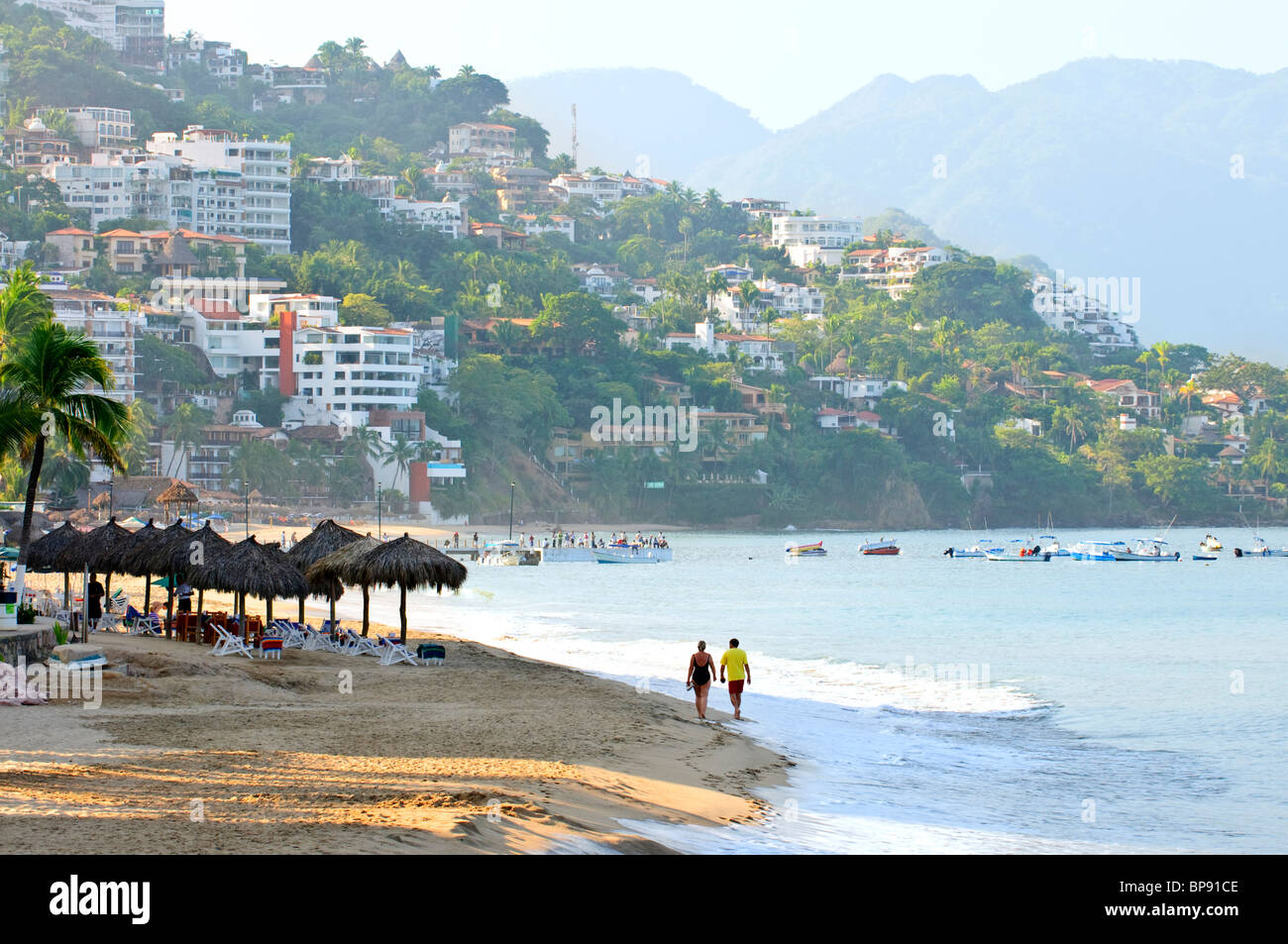 Morning beach and ocean in Puerto Vallarta, Mexico Stock Photo