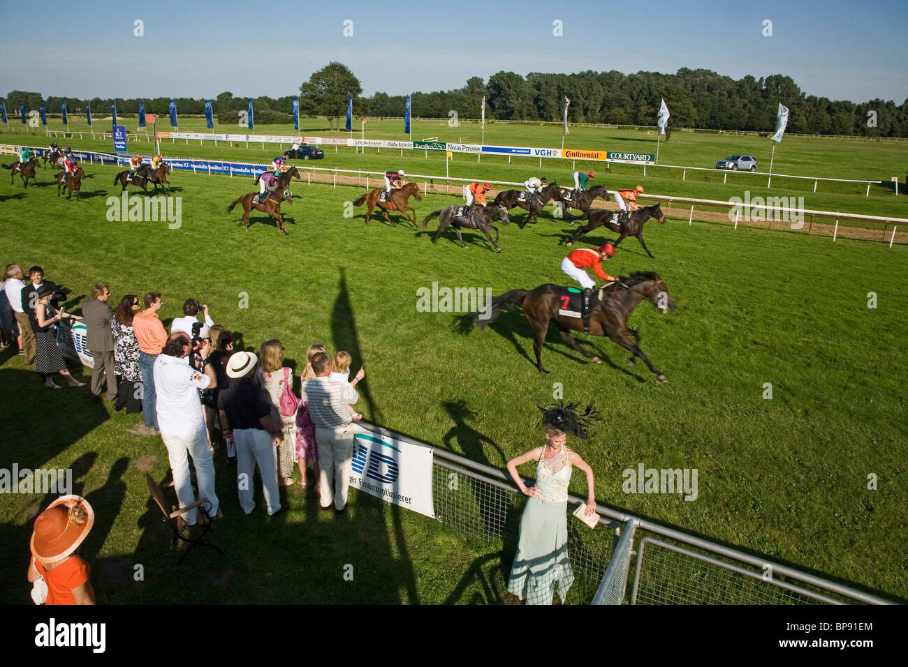 horse race, Neuen Bult Langenhagen, Hanover, Lower Saxony Stock Photo