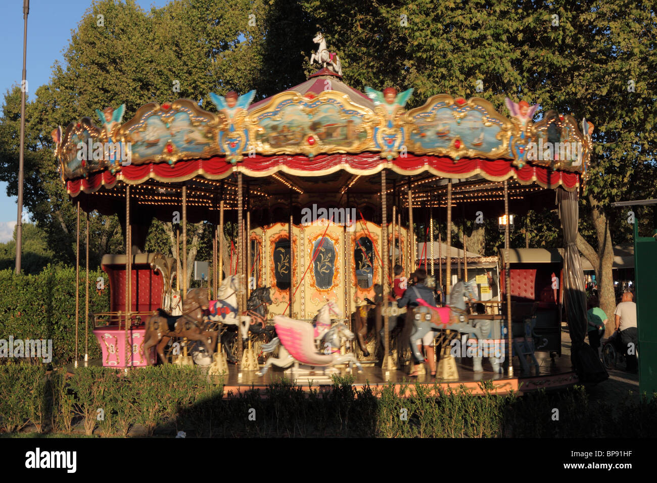 Old fashioned carousel Stock Photo - Alamy