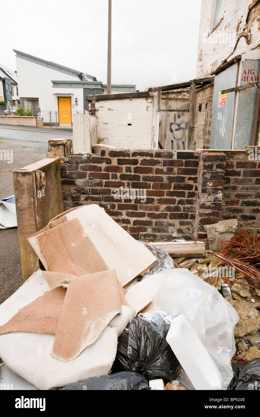 Boarded up terraced houses in the Burnley Wood area of Burnley, Lancashire UK, that have been