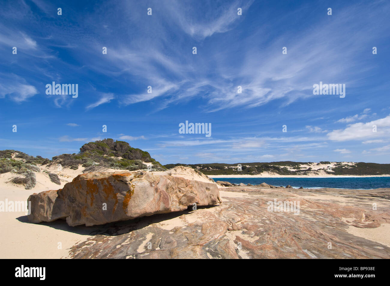 Rocky headland near Fannie Cove, Stokes National Park, Western Australia. Stock Photo