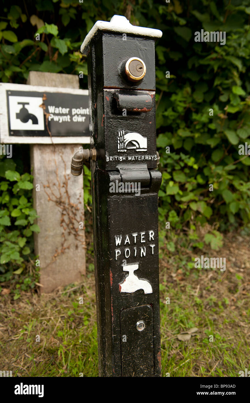 British Waterways water point at Govilon on the Monmouthshire and Brecon Canal, South Wales UK Stock Photo