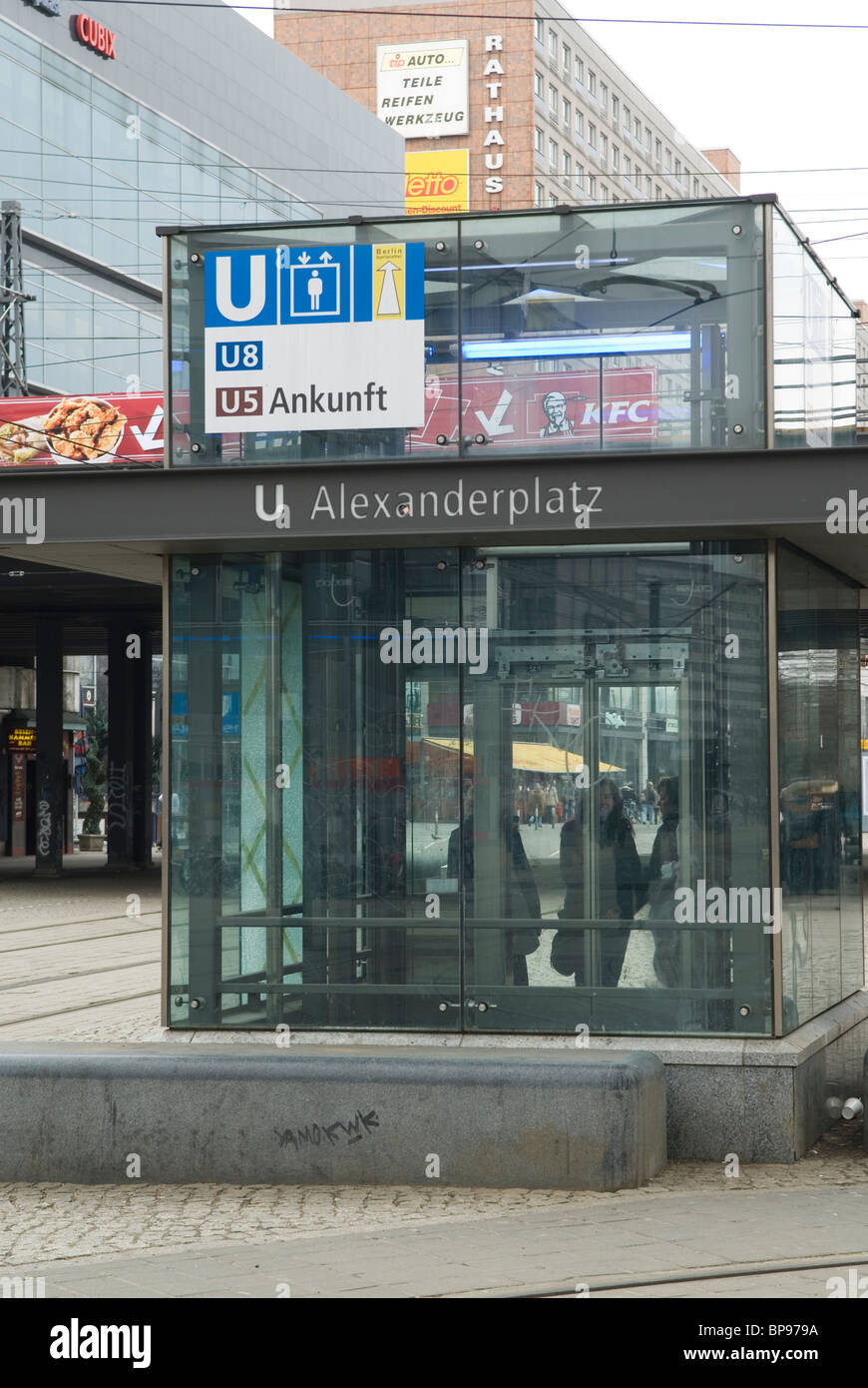 Alexanderplatz underground station lift Berlin city Germany Stock Photo