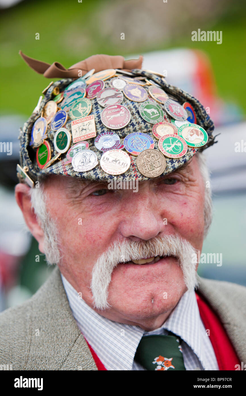 A Hunt supporter at the Vale of Rydal Sheepdog Trials, Ambleside, Lake District, UK. Stock Photo