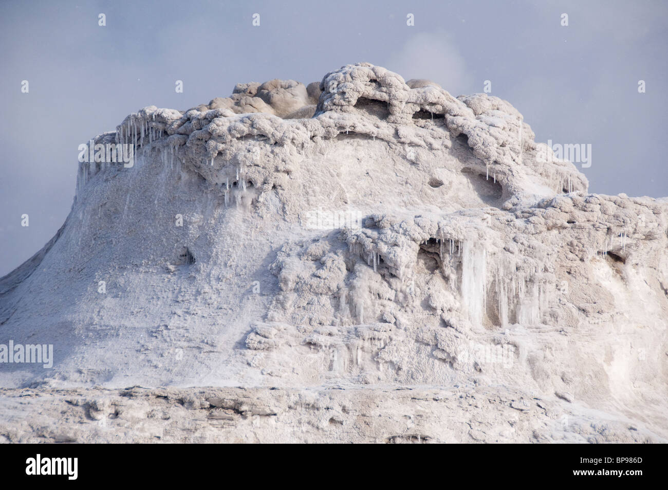 USA, Wyoming. Yellowstone National Park, Upper Geyser Basin, Old Faithful trail. Thermal feature, geyser. Stock Photo