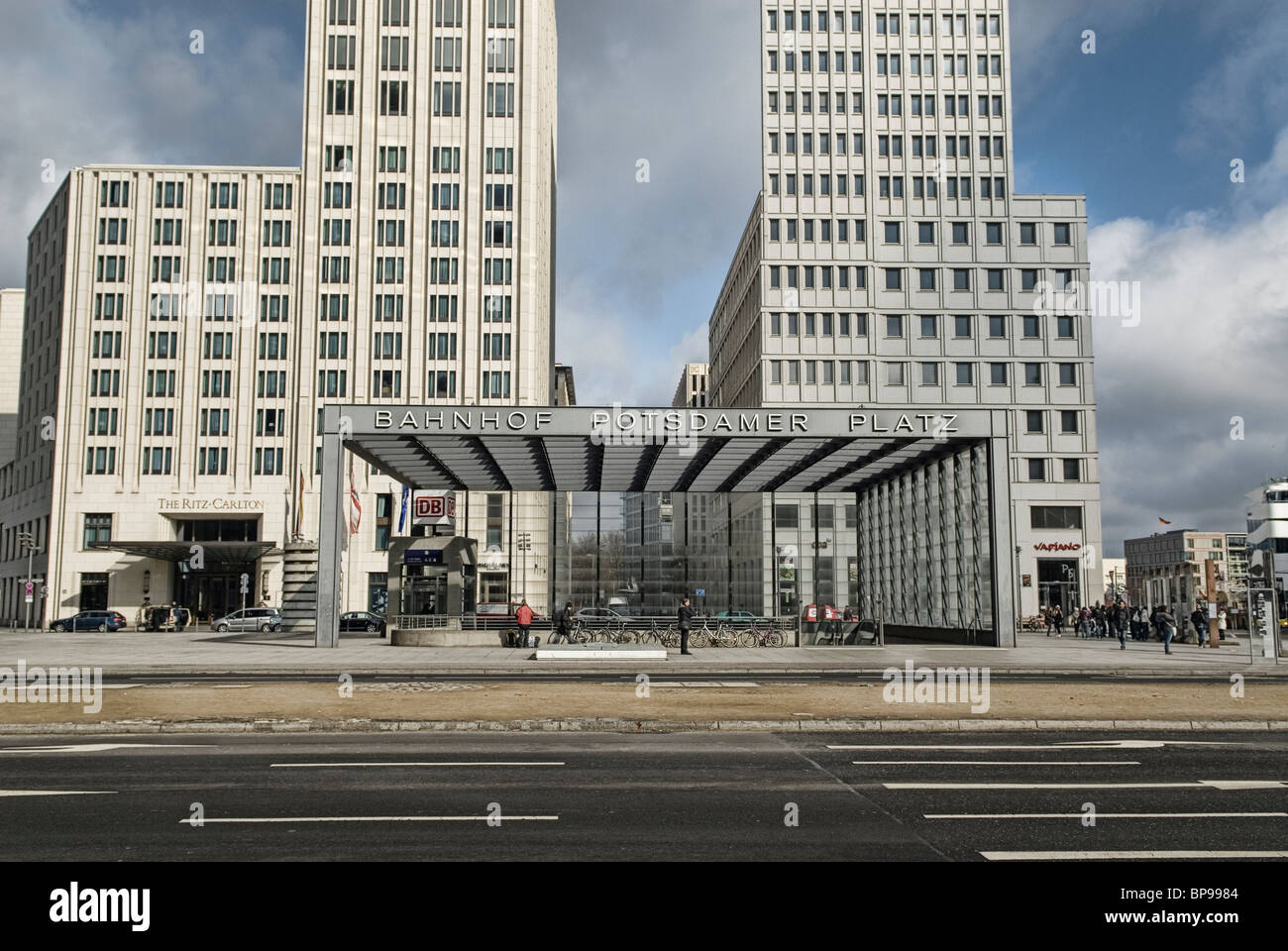 Banhof potsdamer platz station building exteriors Berlin Germany Stock Photo