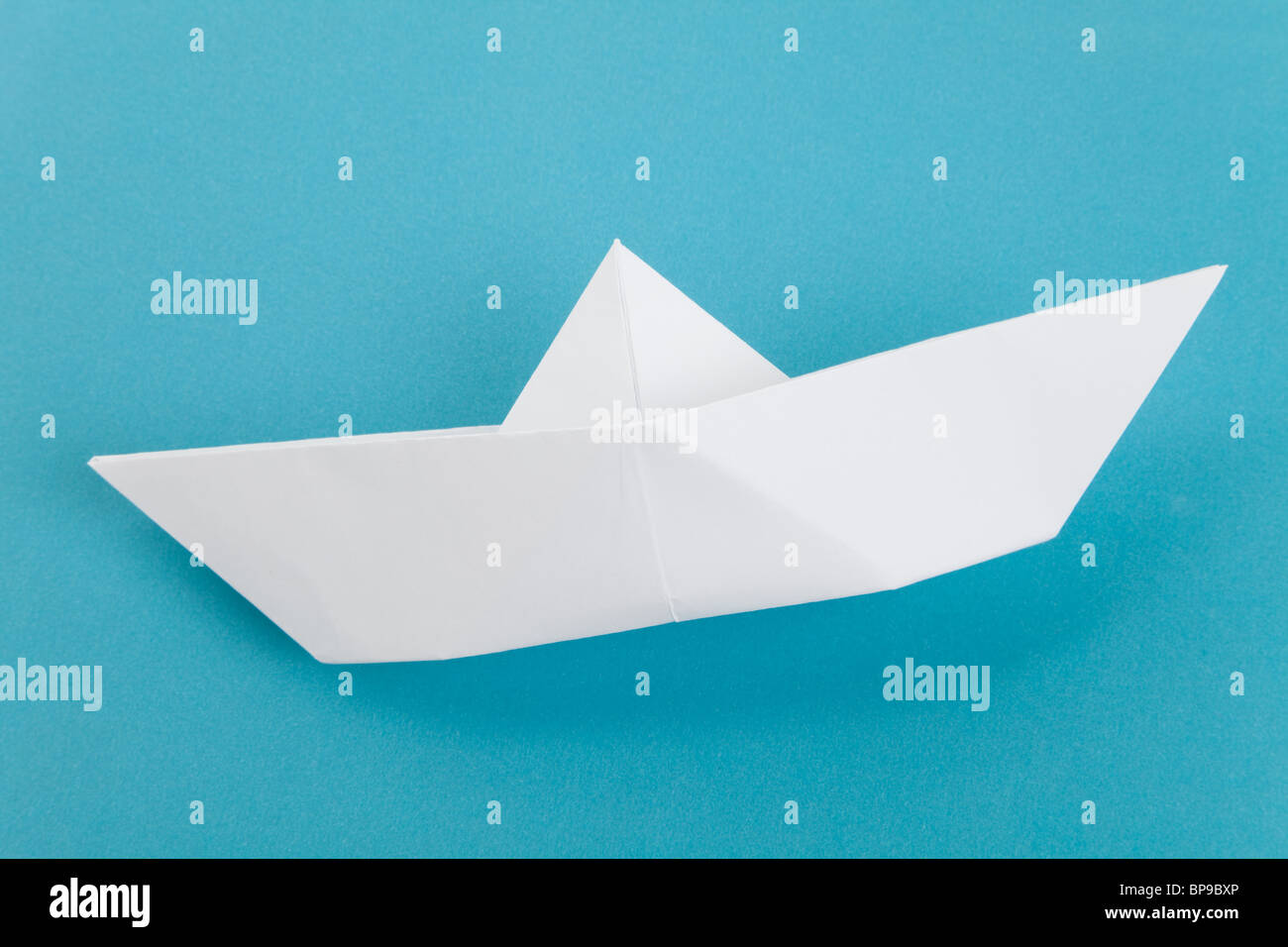 Paper Boat, old toy, close up Stock Photo